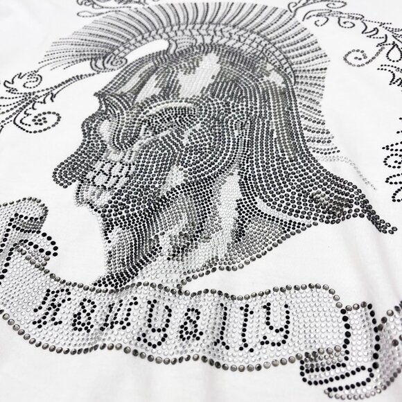 Rawyalty Couture Y2K Rhinestone Stud Roman Soldier Design USA Mens XL X-Large - Picture 2 of 7